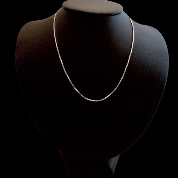 Italian 925 Sterling Silver Square Box Chain Necklace 1.2mm 20” - Picture 5 of 8